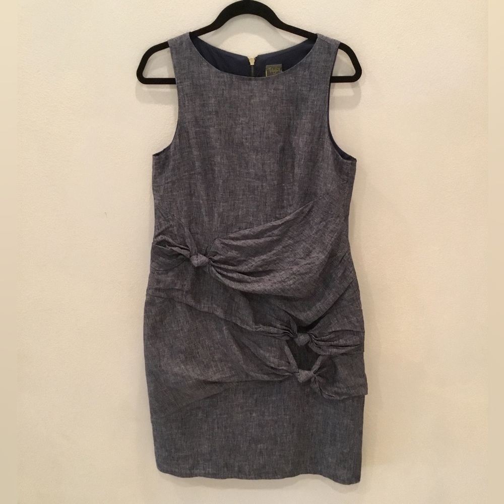 Taylor linen and cotton dress with designer details size 12